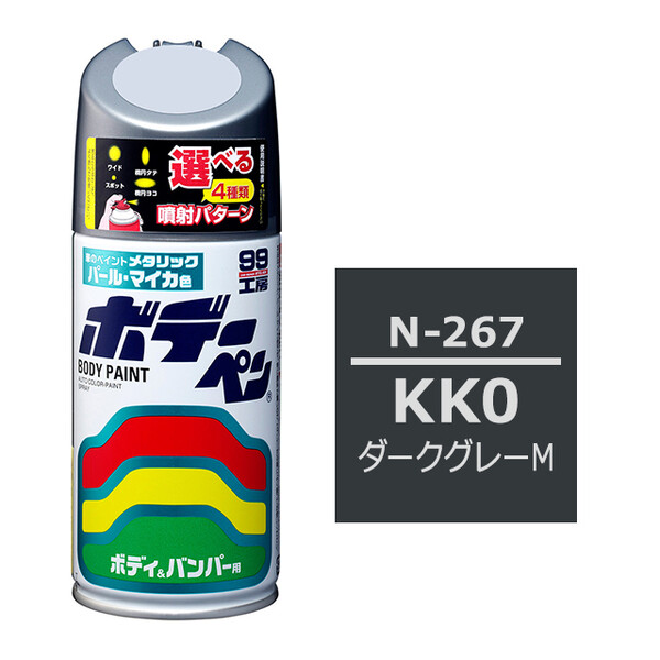 ソフト99 ボデーペン（スプレー塗料） N-267 【ニッサン・KK0・ダークグレーM】