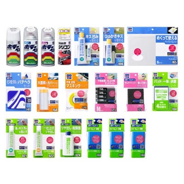 ソフト９９【SOFT９９】ボディのへこみキズを近くから見ても目立たない程度に直す補修セット(淡色・赤・黄色系のメタリック・パールマイカ用)≪９９工房≫